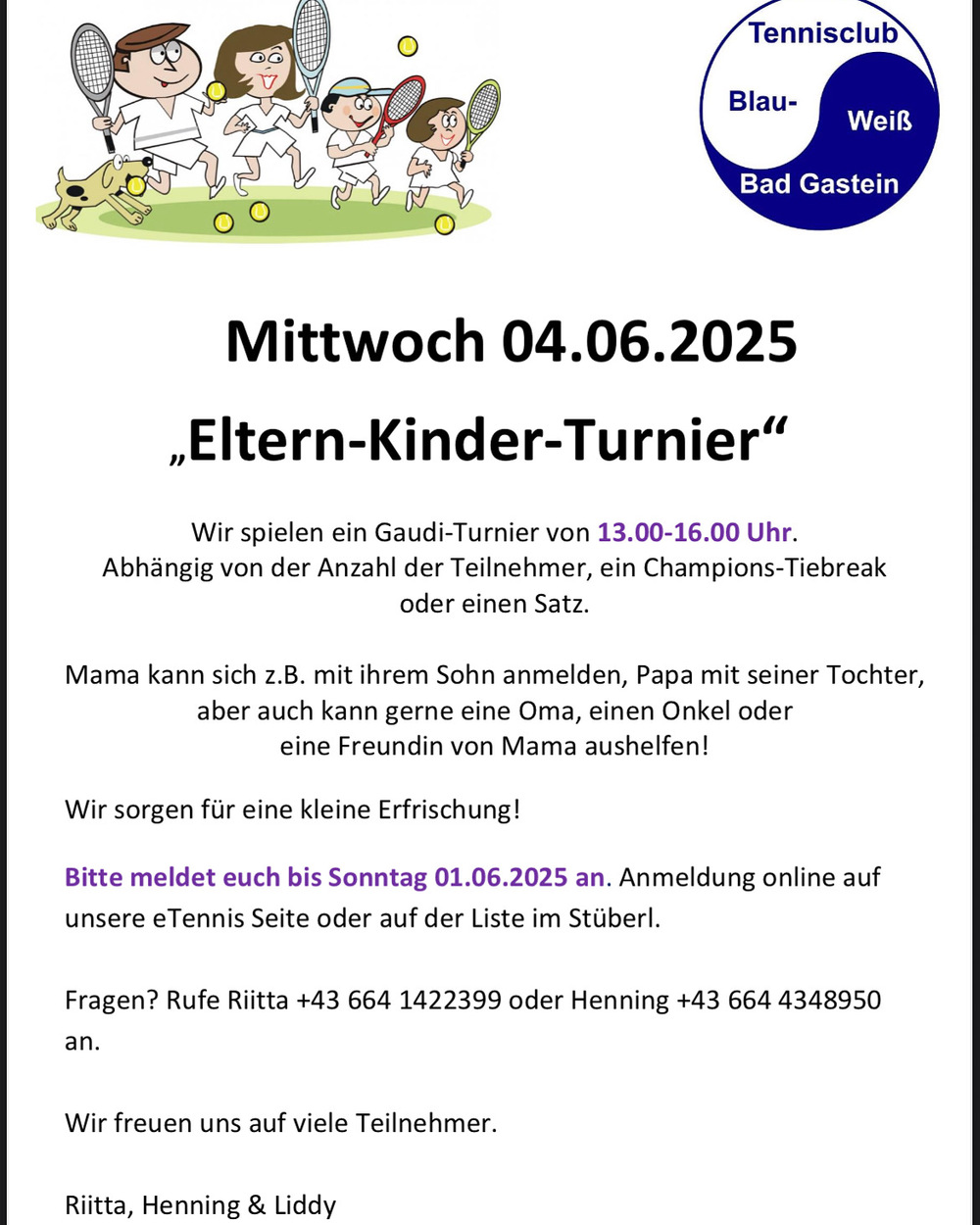 Eltern-Kind-Turnier am Mittwoch den 04.06.25